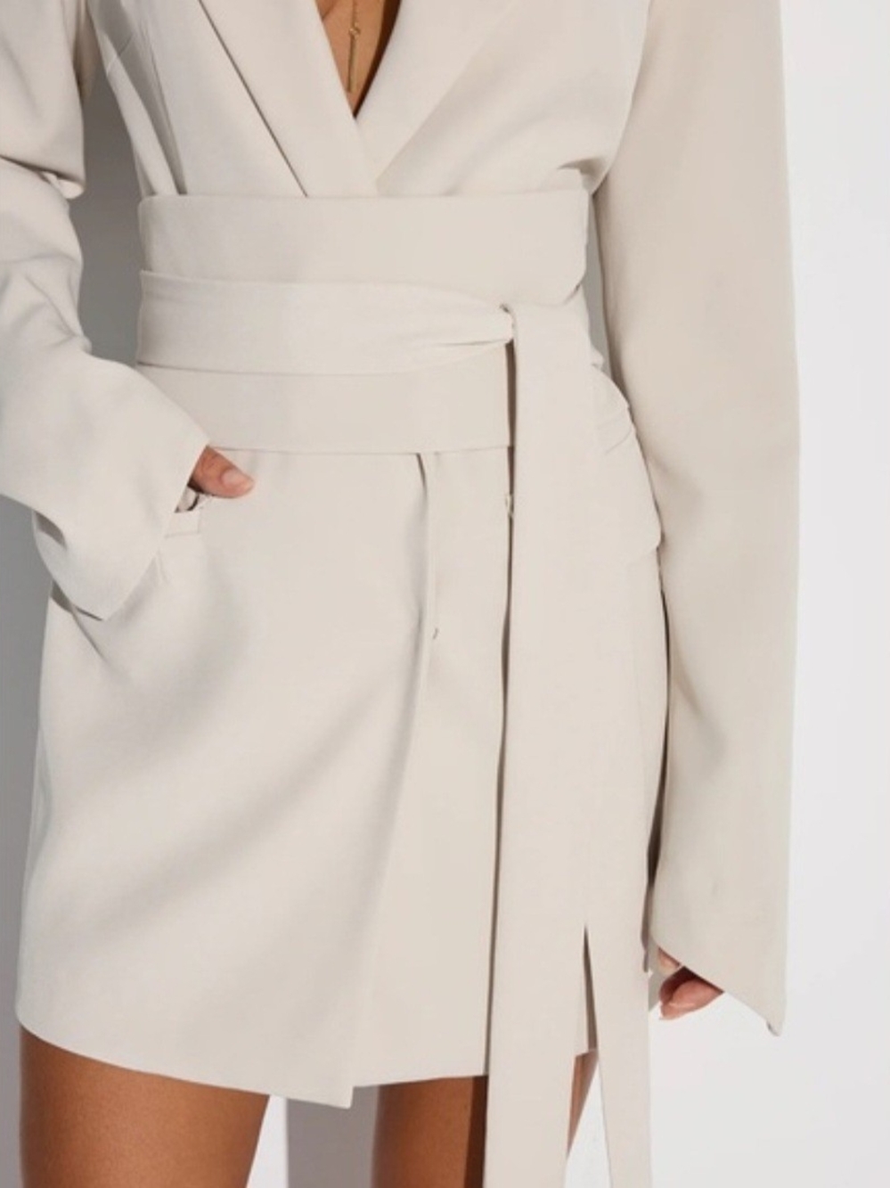 Commense Double-Breasted Belted Blazer Dress - Picture 5 of 5